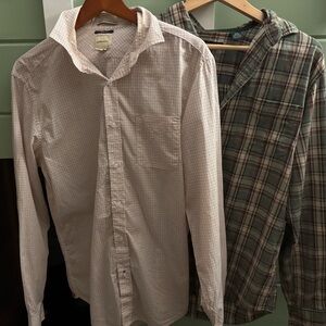 G.H. Bass & Co Men’s Medium Button Down Shirt Bundle Slim Fit Plaid Check Casual